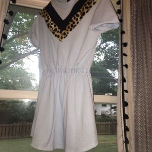 Valfre baby blue mini dress cheetah print